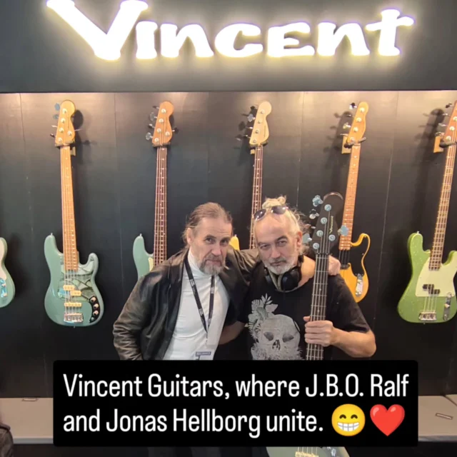 Vincent Guitars, where J.B.O. Ralf and Jonas Hellborg unite. 😁❤️